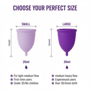 Reliable Medical-Grade Silicone Period Cups, Reusable Menstrual Cup Set of 4, 2 small & 2 large - Image 2