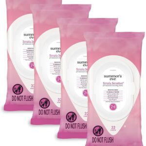 Summer's Eve Simply Sensitive Feminine Wipes, pH Balanced, 32 Ct (4 Pack)