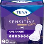 TENA Sensitive Care Overnight Pads for Women, 90 Count