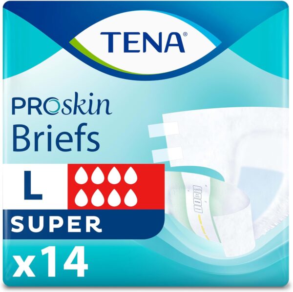 TENA ProSkin Adult Diapers with Tabs, Maximum, Large, 14 ct