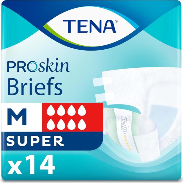 TENA ProSkin Adult Diapers with Tabs, Maximum, Medium, 14 ct