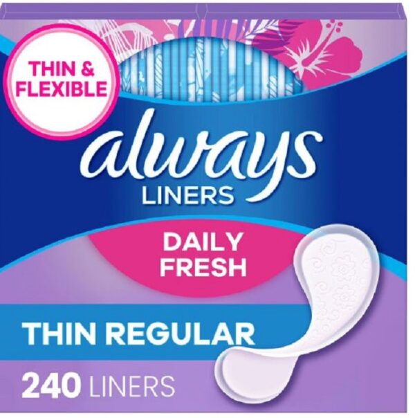 Always Daily Panty Liners, Unscented, 240 ct.