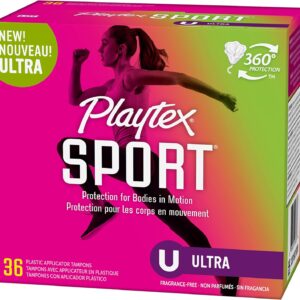 Playtex Sport Tampons Ultra, Fragrance-Free, 36ct | 360° Leak Defense