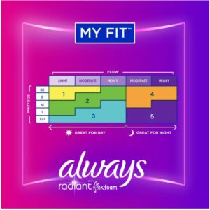 Always Radiant Regular Pads with Flexi-Wings, Scented, Size 1 76 ct. - Image 3