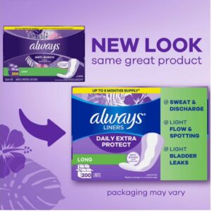 Always Anti-Bunch Xtra Protection Daily Liners Unscented Long 200 ct. - Image 3