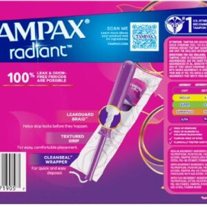 Tampax Radiant Tampons Trio Pack Unscented 77 ct. - Image 4