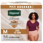 Depend Silhouette Adult Diapers For Women, Pink , M, 56 Count 1