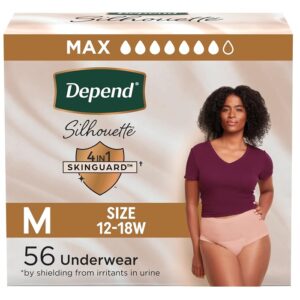 Depend Silhouette Adult Diapers For Women, Pink , M, 56 Count 1