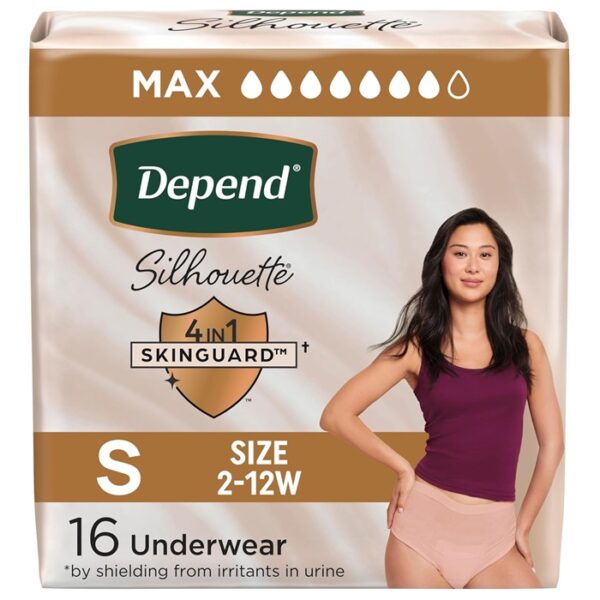 Depend Silhouette Adult Diapers Pink For Women, 16 Count 1