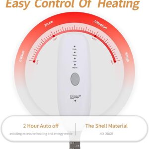 Electric Heating Pad for back pain, Machine Washable, 15 * 24, Dark Blue - Image 4