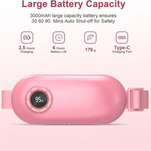 Heating Pad for Period Cramps – Portable Heat & Massage Belt (Pink) - Image 3