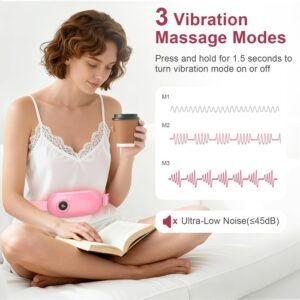 Heating Pad for Period Cramps – Portable Heat & Massage Belt (Pink) - Image 4