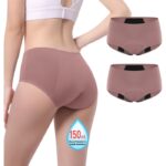 High Absorbent Leak Proof Underwear for Women, Dusty Rose 2 Pack