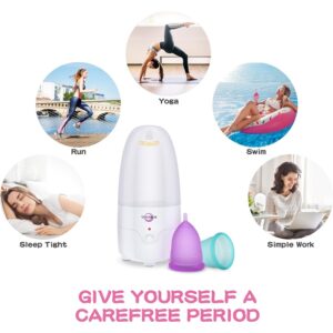 Menstrual Cup Steamer Sterilizer with 2 Reusable Menstrual Cups – Complete Period Cup Cleaning Kit - Image 4