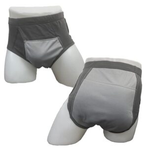 Reusable Breathable Pant Diapers for Mens Grey