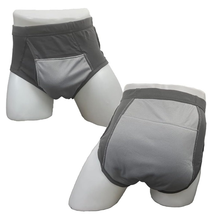 Reusable Breathable Pant Diapers for Mens Grey