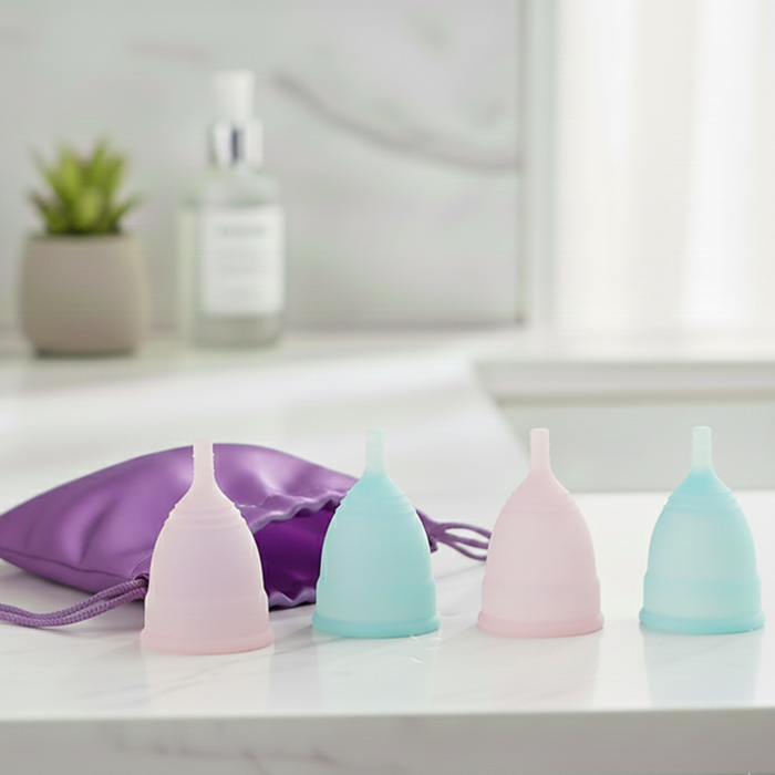 Reusable Menstrual Cup Set of 4, 2 small & 2 large 2 0