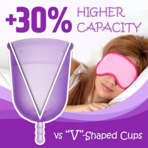 Unique Design Reusable Menstrual Cup, 100% Medical-Grade Silicone Large - Image 5