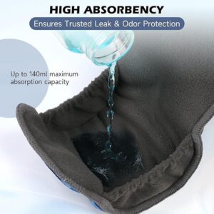 Universal Reusable, Washable Incontinence Pads for Men Blue Gray 2 Count - Image 3