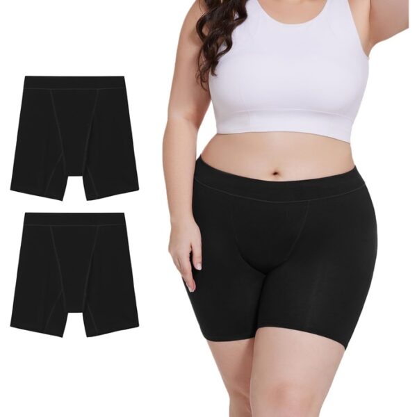 Washable Period Boxers for Women, Black, Pack of 2