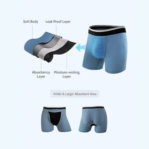 Washable Soft Leak Proof Boxer Briefs for Daily Bladder Leakage For Men 3 Pack - Image 3