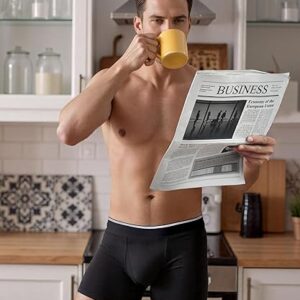 Washable Soft Leak Proof Boxer Briefs for Daily Bladder Leakage For Men, Black, 3 Pack - Image 3