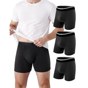 Washable Soft Leak Proof Boxer Briefs for Daily Bladder Leakage For Men, Black, 3 Pack