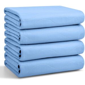 Washable Underpads, 34 x 36 Blue (Pack of 4)