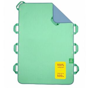 Washable Waterproof Positioning Bed Pad with 8 Reinforced Handles 1