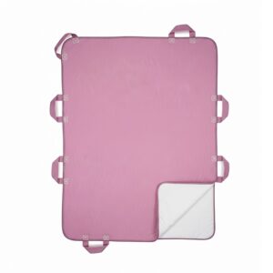 Washable Waterproof Positioning Bed Pad with 8 Reinforced Handles, Pink